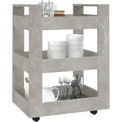 vidaXL Keukentrolley 53x20x76 cm bewerkt hout gerookt eikenkleurig