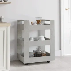 vidaXL Keukentrolley 53x20x76 cm bewerkt hout gerookt eikenkleurig