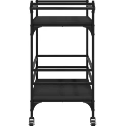 vidaXL Keukentrolley 82x40x78,5 cm bewerkt hout zwart