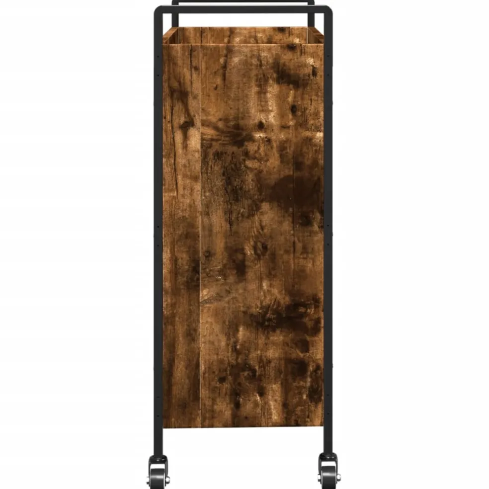vidaXL Keukentrolley 70x30x82 cm bewerkt hout gerookt eikenkleurig
