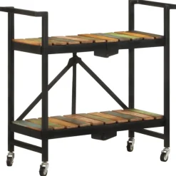 vidaXL Keukentrolley 87x36x81 cm massief gerecycled hout