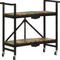 vidaXL Keukentrolley 87x36x81 cm massief gerecycled hout