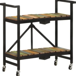 vidaXL Keukentrolley 87x36x81 cm massief gerecycled hout