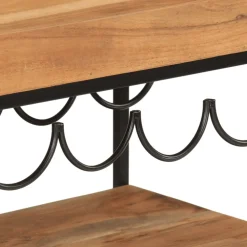 vidaXL Keukentrolley 60x40x80 cm massief acaciahout en ijzer