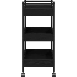 vidaXL Keuken Trolley Zwart eiken 50 x 30 x 70 cm Bewerkt hout