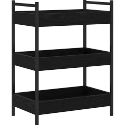 vidaXL Keuken Trolley Zwart eiken 50 x 30 x 70 cm Bewerkt hout