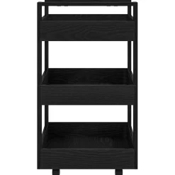 vidaXL Keuken Trolley Zwart Eiken 60 x 45 x 80 cm Bewerkt hout