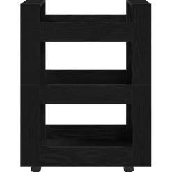 vidaXL Keuken Trolley Zwart Eiken 60 x 45 x 80 cm Bewerkt hout