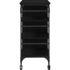 vidaXL Keuken Trolley Zwart Eiken 87.5 x 39 x 84.5 cm Bewerkt hout