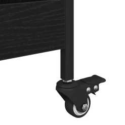 vidaXL Keuken Trolley Zwart Eiken 70 x 30 x 82 cm Bewerkt hout