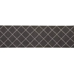 vidaXL Keuken Vloerkleed Antraciet geruit 150 x 45 cm 100% Polyamide