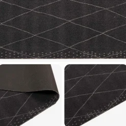 vidaXL Keuken Vloerkleed antraciet geruit 180 x 60 cm 100% Polyamide