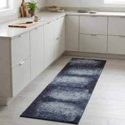 vidaXL Keuken Vloerkleed Blauwe Schaduw 150 x 45 cm 100% Polyamide