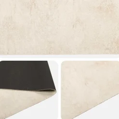 vidaXL Keuken Vloerkleed crèmekleurig beton 150 x 45 cm 100% Polyamide