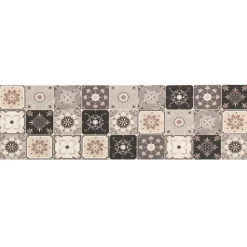 vidaXL Keuken Vloerkleed Grijs-beige mozaïek 150 x 45 cm