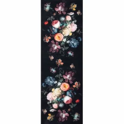 vidaXL Keuken Vloerkleed Zwart 180 x 60 cm Fluweel
