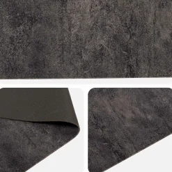 vidaXL Keuken Vloerkleed zwart beton 150 x 45 cm 100% Polyamide