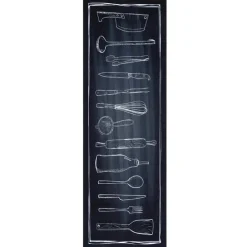 vidaXL Keuken Vloerkleed Zwart 180 x 60 cm Fluweel
