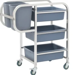 vidaXL Keukenwagen met kunststof containers 82x43,5x93 cm