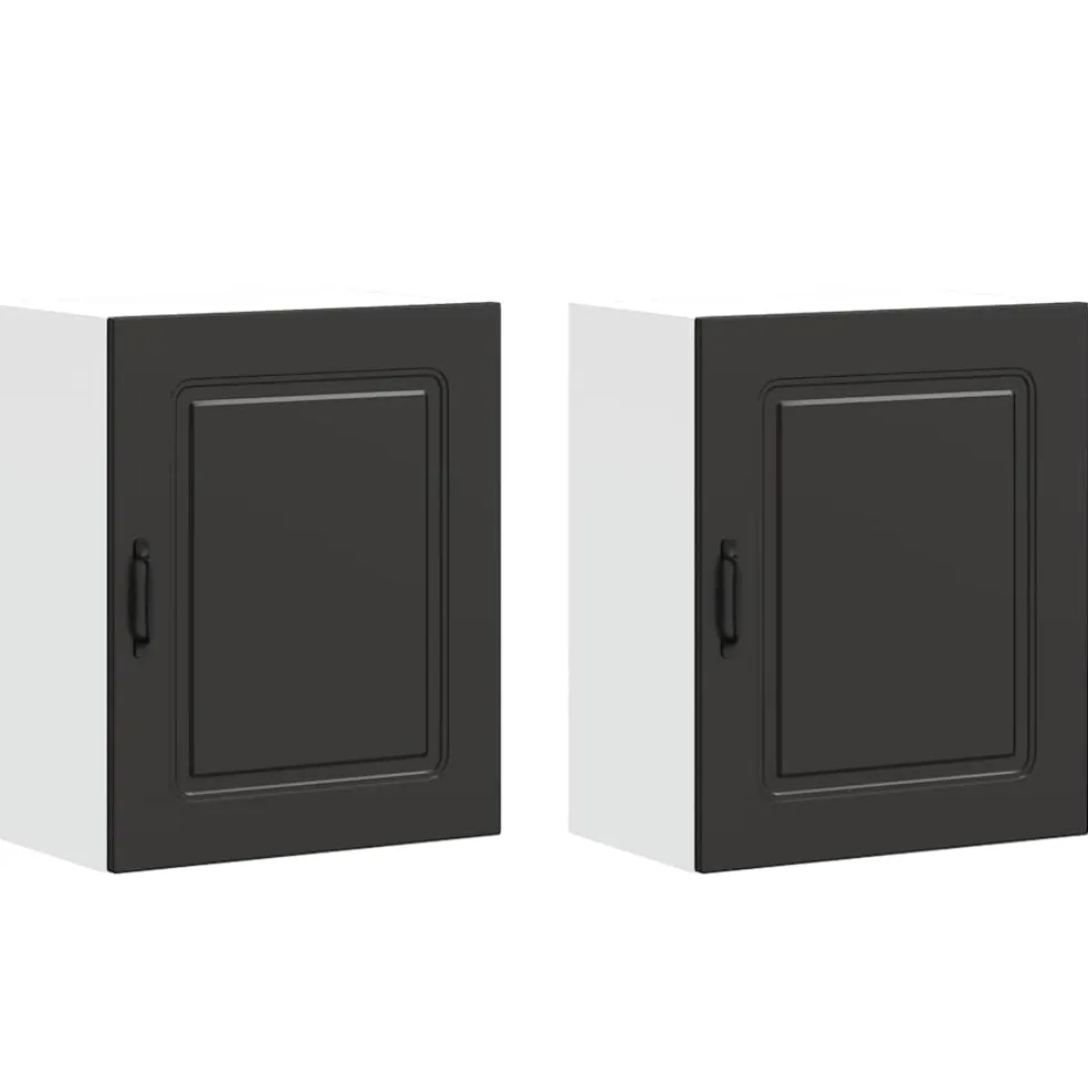 vidaXL Keuken Wandkasten 2 stuks "Kalmar" Zwart Geengineerd Hout