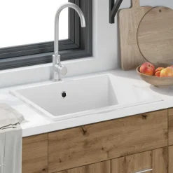 vidaXL Keukenwasbak Wit 54 x 44 x 20 cm Graniet