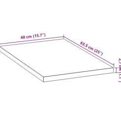 vidaXL Keuken werkblad rechthoekig 40x63,5x2,7 cm massief eikenhout