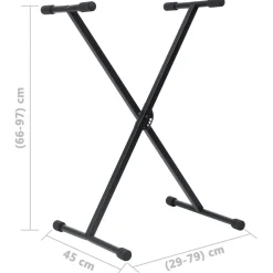 vidaXL Keyboardstandaard en -kruk zwart