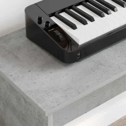 vidaXL Keyboardstand Beton Grijs 120 x 32 x 64 cm Bewerkt hout
