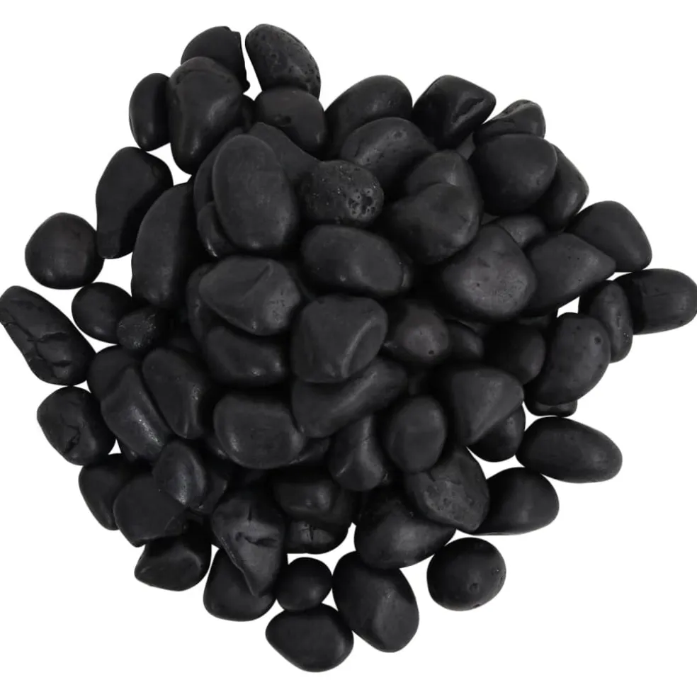 vidaXL Kiezelstenen gepolijst 2-5 cm 10 kg zwart