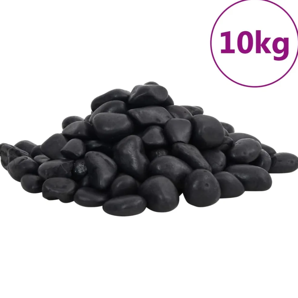 vidaXL Kiezelstenen gepolijst 2-5 cm 10 kg zwart