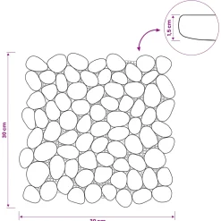 vidaXL Kiezeltegels Grijs 30 x 30 cm Rivierenkiezel