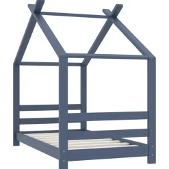 vidaXL Kinderbedframe massief grenenhout grijs 70x140 cm