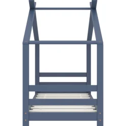 vidaXL Kinderbedframe massief grenenhout grijs 70x140 cm
