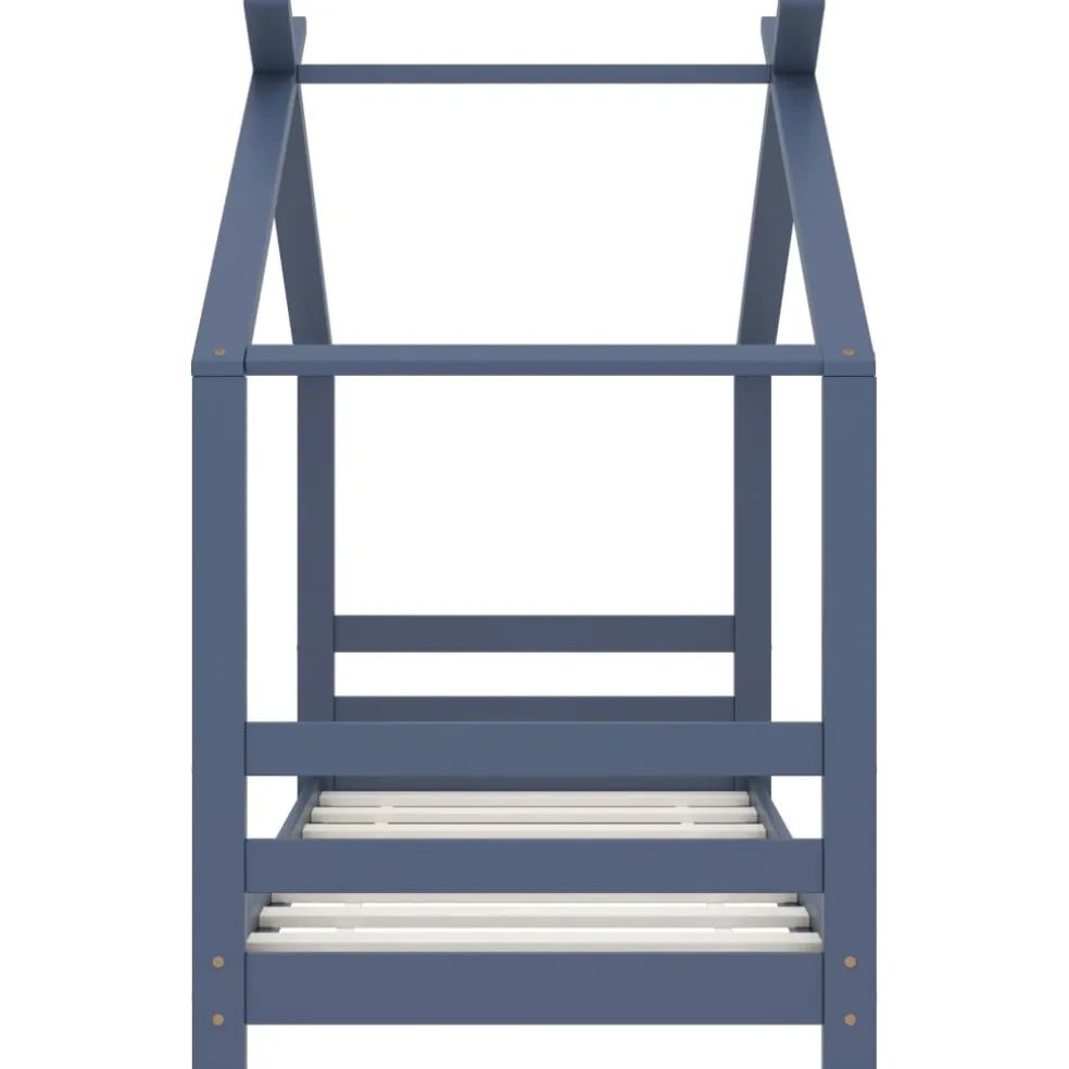 vidaXL Kinderbedframe massief grenenhout grijs 70x140 cm