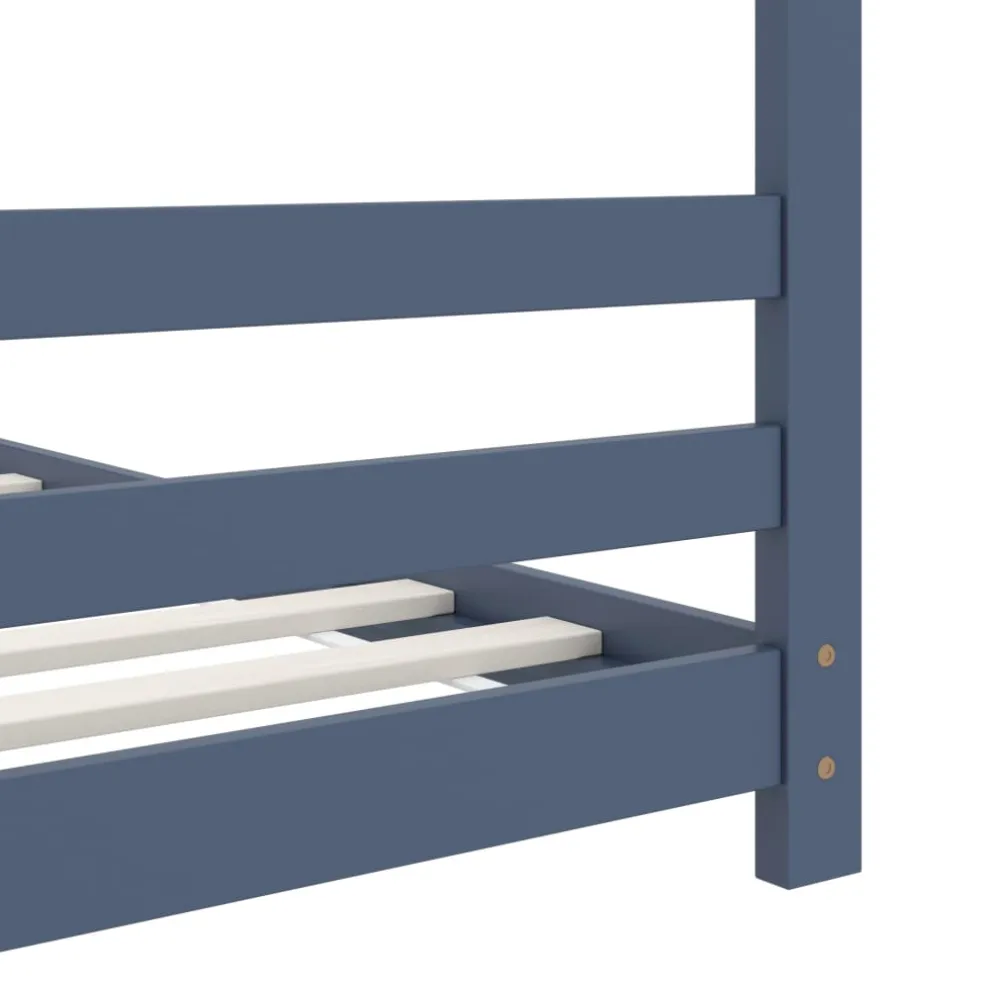 vidaXL Kinderbedframe massief grenenhout grijs 70x140 cm