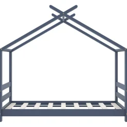 vidaXL Kinderbedframe massief grenenhout grijs 70x140 cm