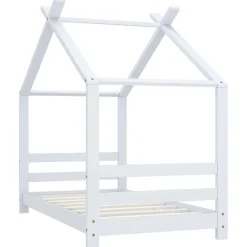 vidaXL Kinderbedframe massief grenenhout wit 70x140 cm