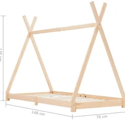 vidaXL Kinderbedframe massief grenenhout 70x140 cm