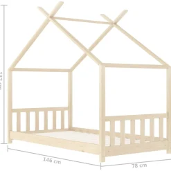 vidaXL Kinderbedframe massief grenenhout 70x140 cm