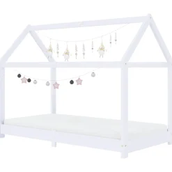 vidaXL Kinderbedframe massief grenenhout wit 70x140 cm