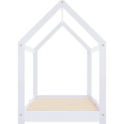 vidaXL Kinderbedframe massief grenenhout wit 70x140 cm