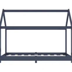 vidaXL Kinderbedframe massief grenenhout grijs 70x140 cm