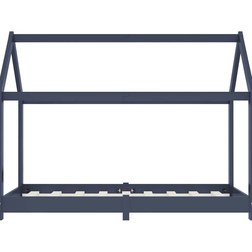 vidaXL Kinderbedframe massief grenenhout grijs 70x140 cm