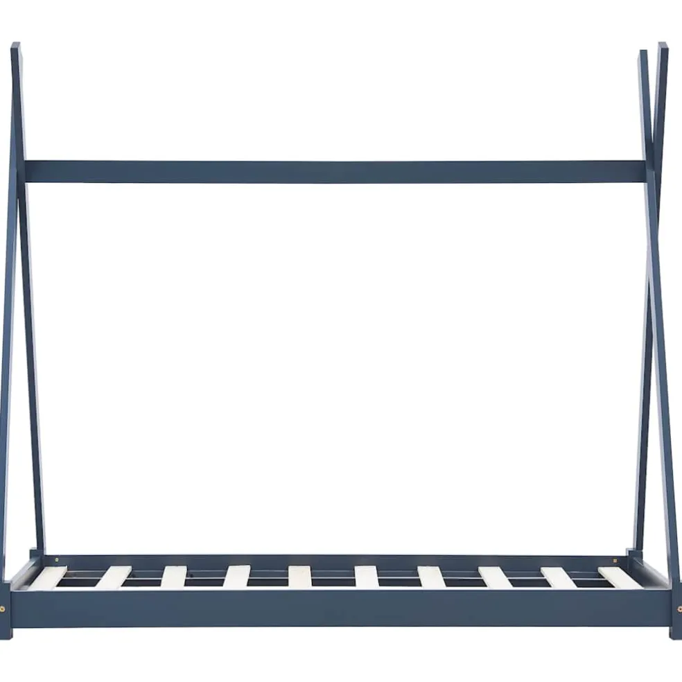 vidaXL Kinderbedframe massief grenenhout grijs 70x140 cm