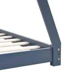 vidaXL Kinderbedframe massief grenenhout grijs 70x140 cm
