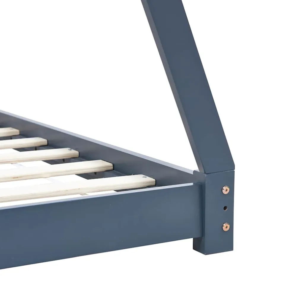 vidaXL Kinderbedframe massief grenenhout grijs 70x140 cm