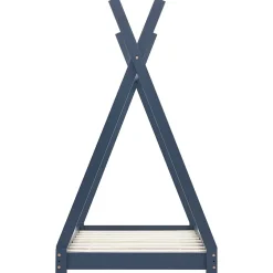 vidaXL Kinderbedframe massief grenenhout grijs 70x140 cm