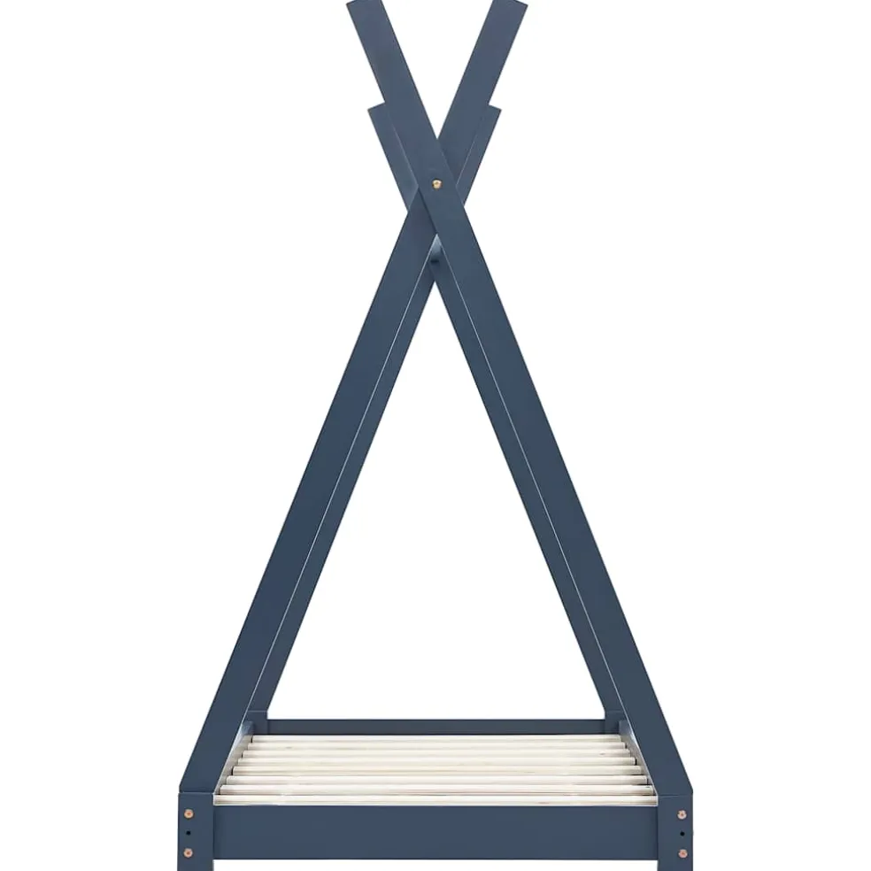 vidaXL Kinderbedframe massief grenenhout grijs 70x140 cm