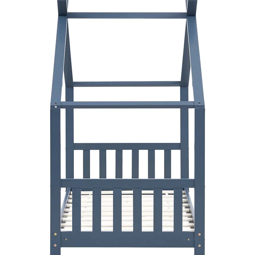 vidaXL Kinderbedframe massief grenenhout grijs 70x140 cm