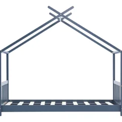 vidaXL Kinderbedframe massief grenenhout grijs 70x140 cm